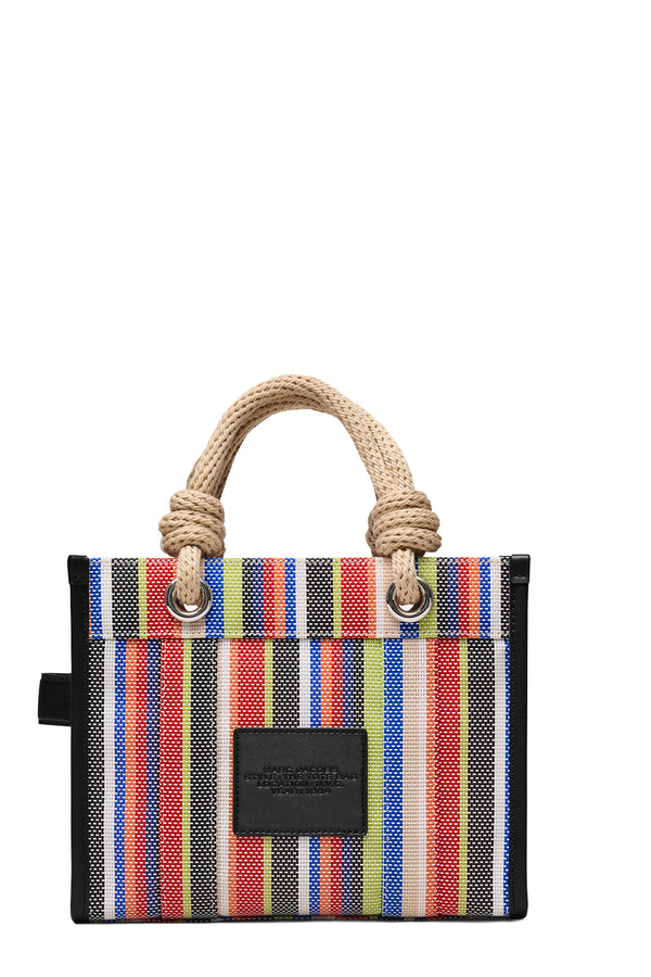 The Small Stripe Mesh Rope Tote Bag