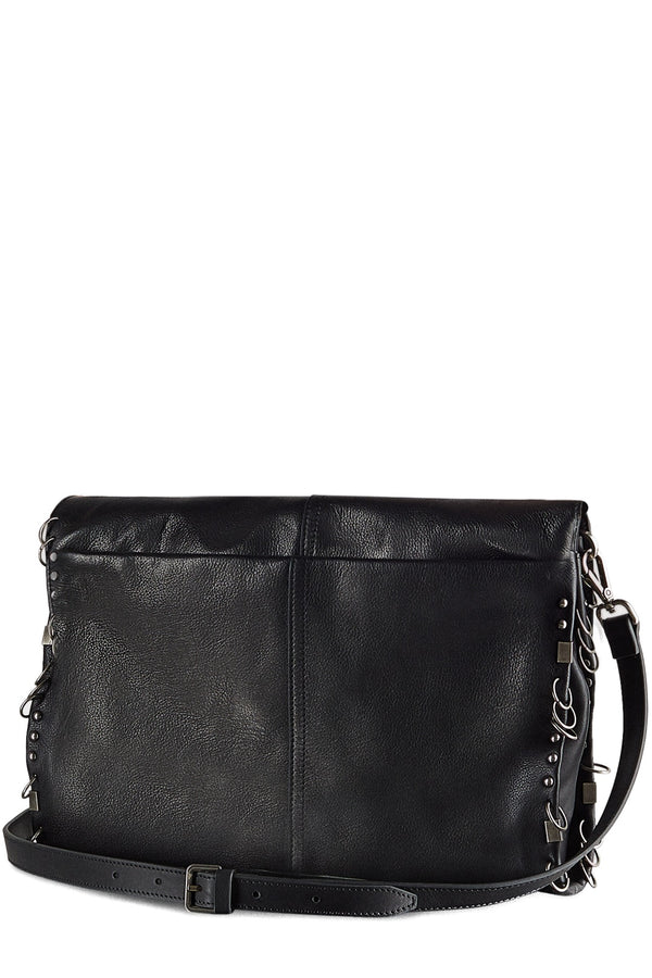 Ring-Detailed Leather Bag