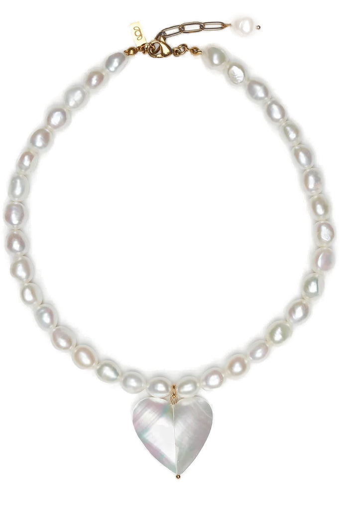 Shelly Heart Pearl Choker