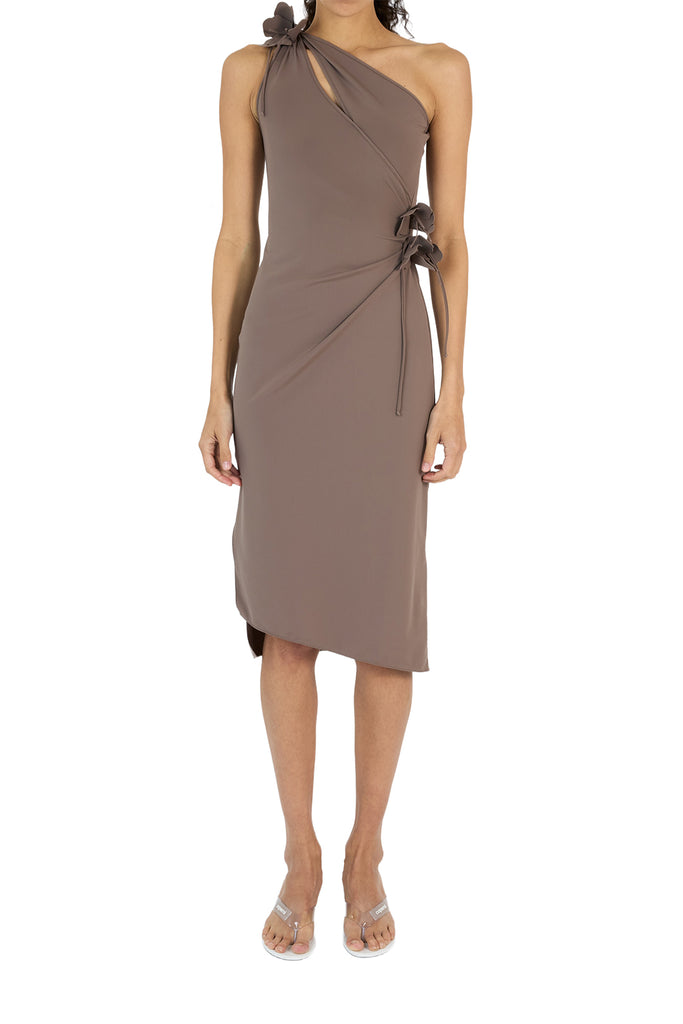 Asymmetric Mini Flower Gown