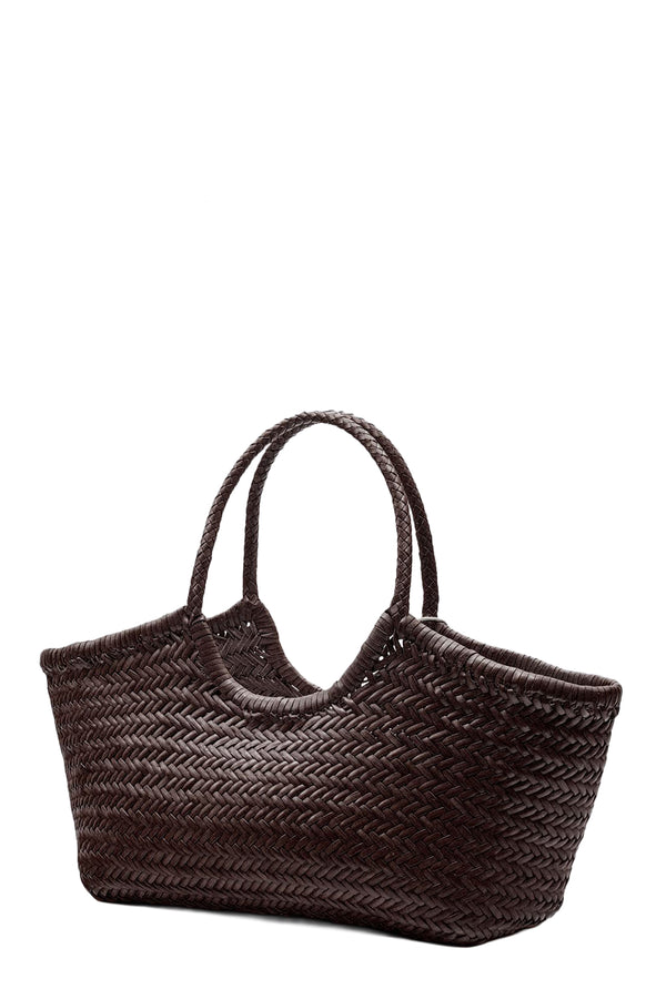 Big Nantucket Basket Woven Leather Bag