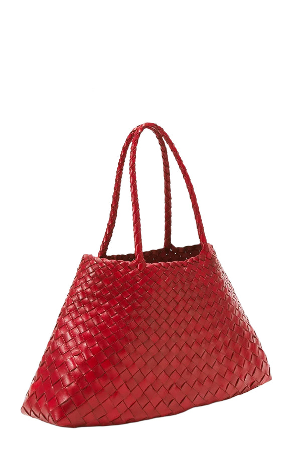 Big Santa Groce Woven Leather Bag