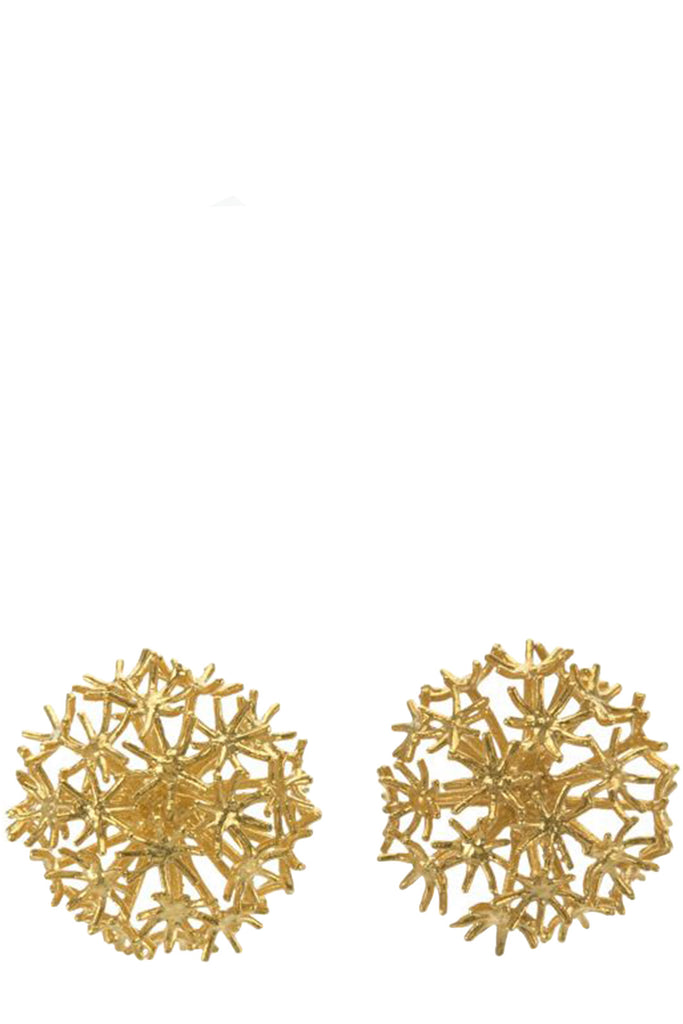 The small Dandeloin puffball stud earrings in gold colour from the brand ALEX MONROE