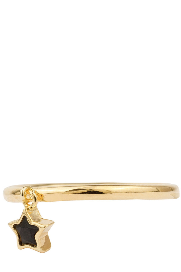 The hanger star ring in gold and black colour from the brand ALL THE LUCK IN THE WORLD