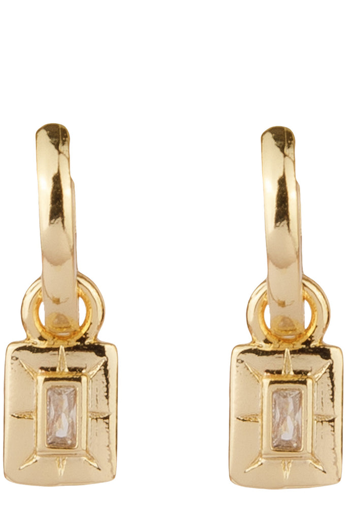 Square Zirconia Charm Earrings