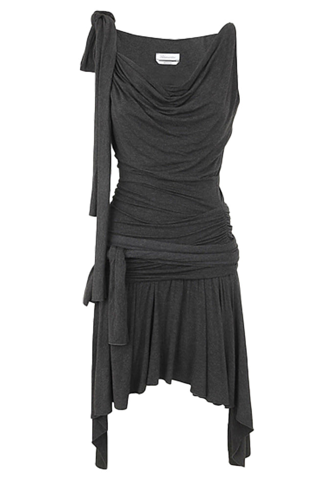 Asymmetric Ruched Mini Dress