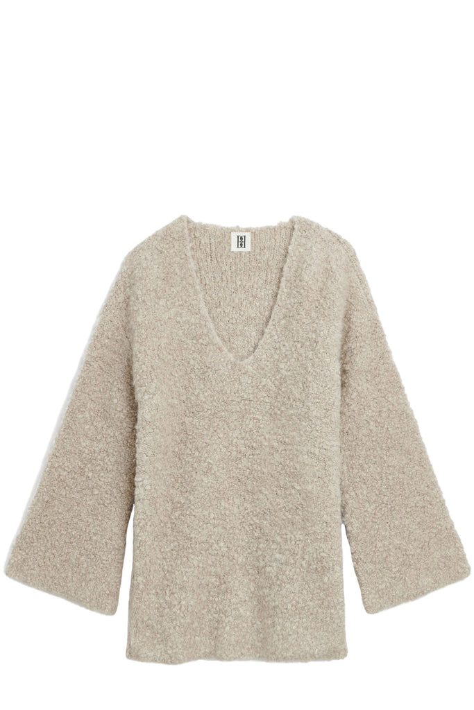 The Karlee wide-sleeve Alpaca wool-blend sweaster in beige color from the brand BY MALENE BIRGER