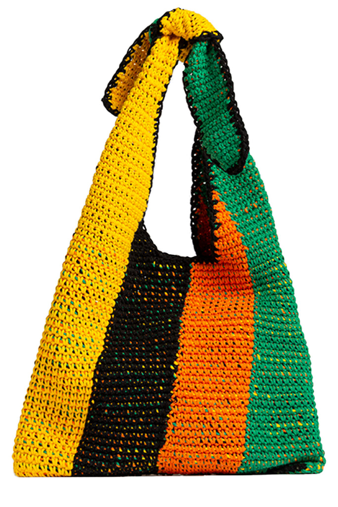 The Pekines handmade woven totebag in yellow and green colors from the brand CEFÉR