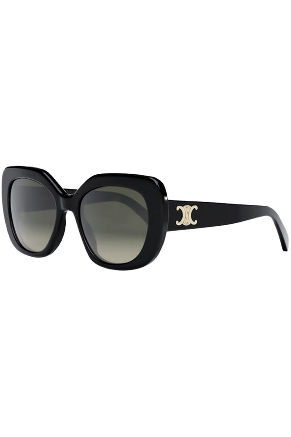 The butterfly-frame logo-temple sunglasses in black colour with grey lenses from the brand CELINE