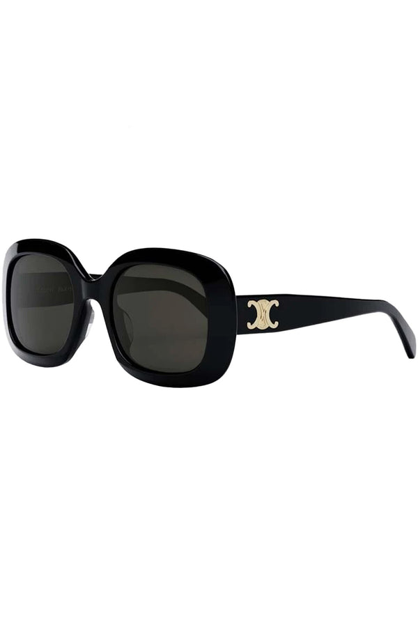 The oval logo-embellished sunglasses in black colour with grey lenses from the brand CELINE