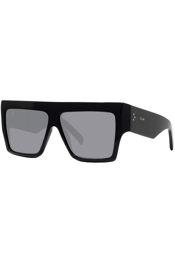 The shield bold-temple sunglasses in black color with grey lenses from the brand CELINE