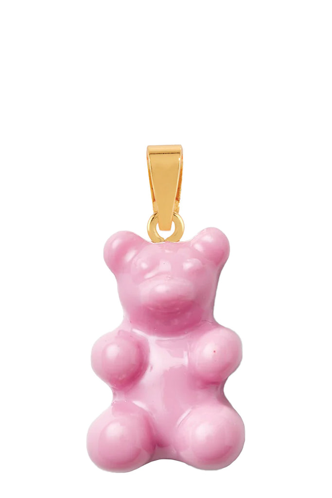 The nostalgia bear pendant with classic connector in candy pink and gold colors from the brand CRYSTAL HAZE