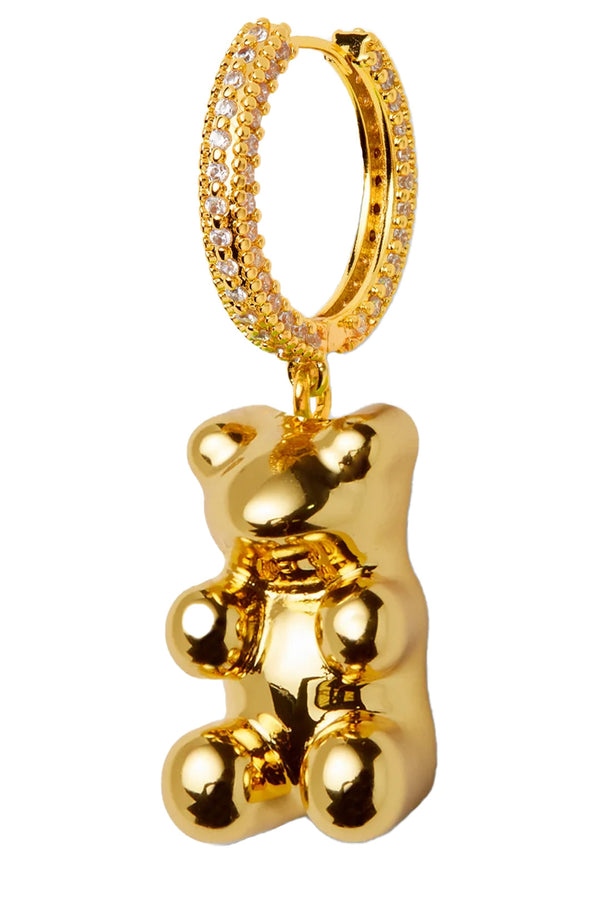 The Papa Bear hoop earrings in gold color from the brand CRYSTAL HAZE