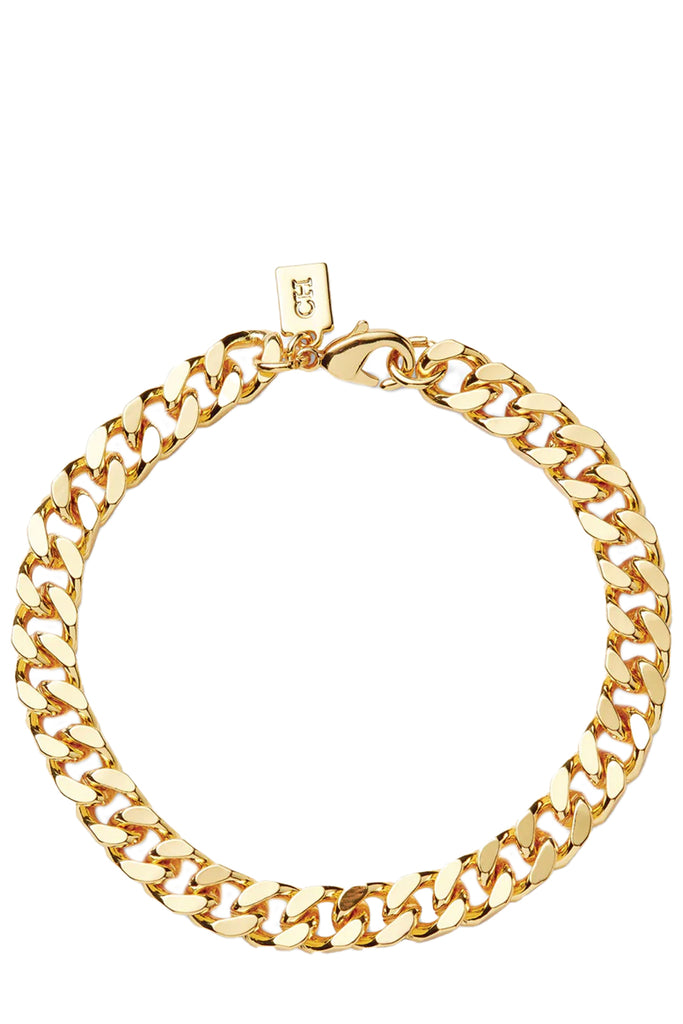 The Plain Jane curb chain bracelet in gold colour from the brand CRYSTAL HAZE