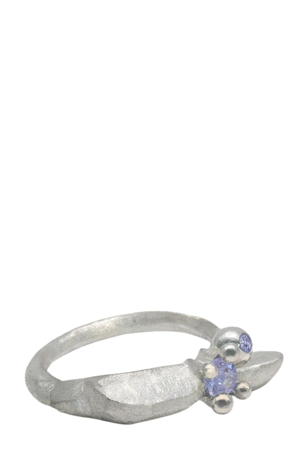 Flower Bobble Ring Silver & Tanzanite
