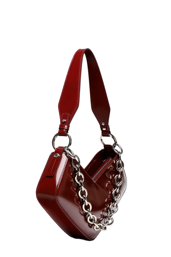 Venere Cube Semi Patent Leather Bag