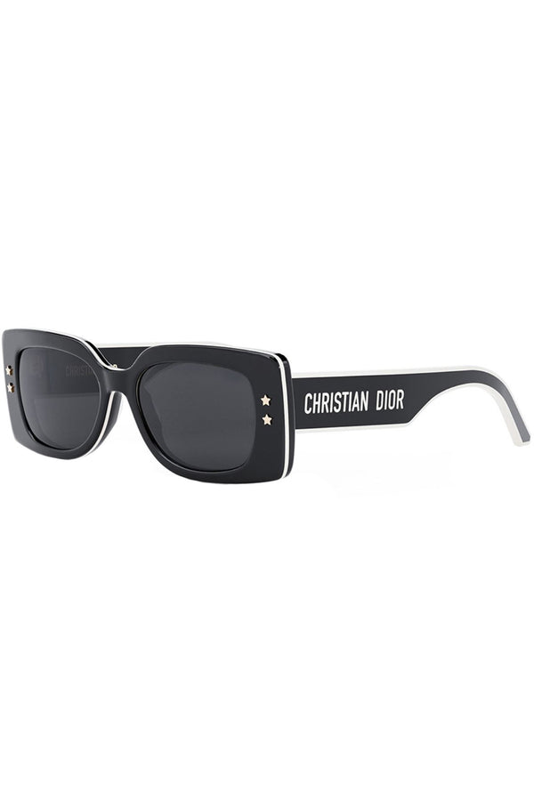 The pacific contrast-edge star-embellished sunglasses in black color with grey lenses from the brand DIOR