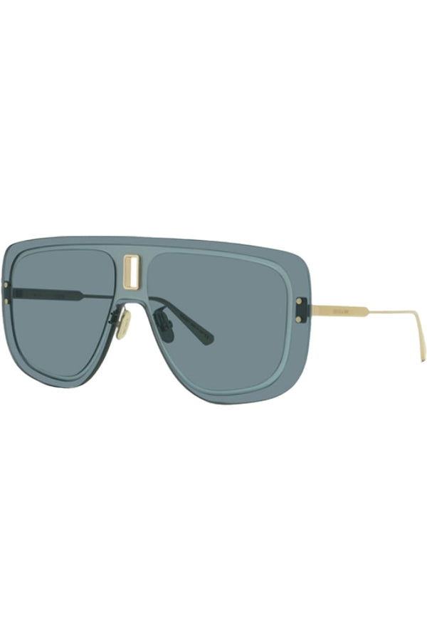 The rimless aviator sunglasses in grey and gold colours from the brand DIOR