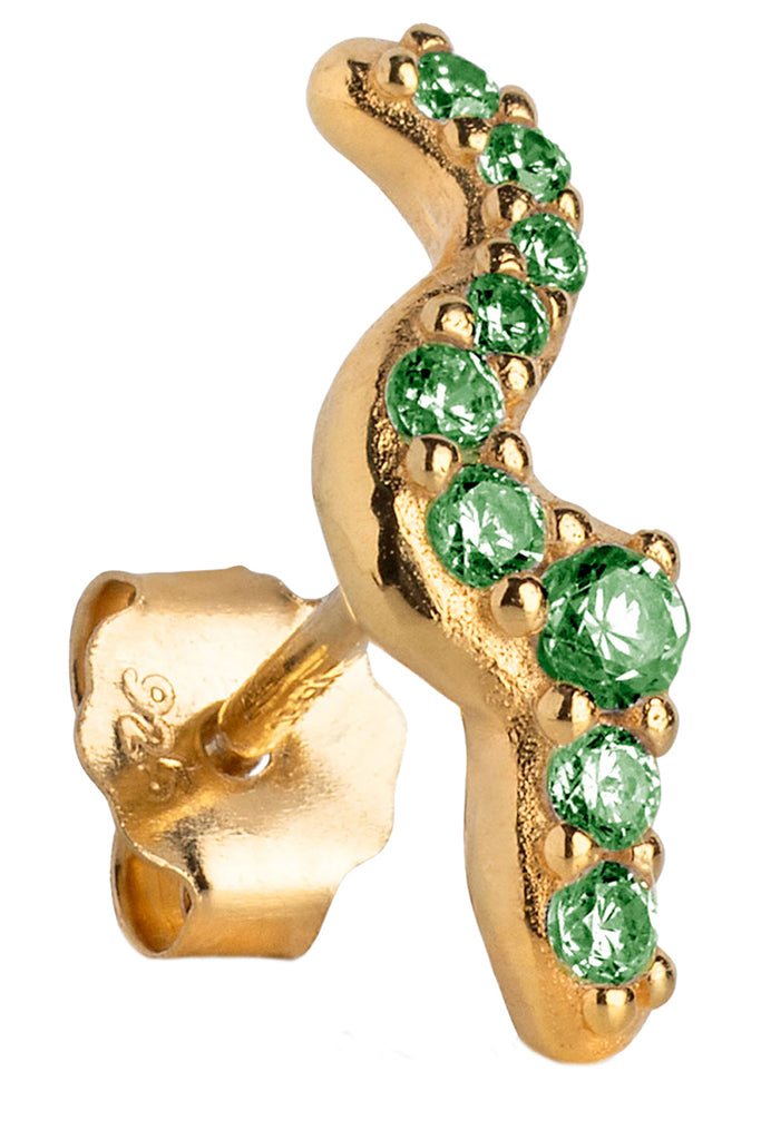 The Lydia stud single earring in gold and green colour from the brand ENAMEL COPENHAGEN