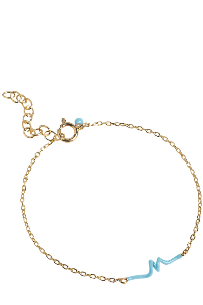 The twist bracelet in gold and icy-blue from the brand ENAMEL COPENHAGEN
