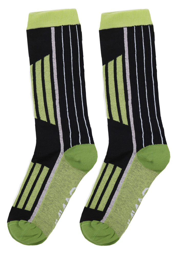 The multicolor socks in black and olive green color from the brand GANNI.