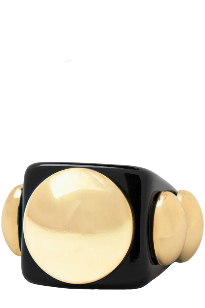 The My Ex's Funeral ring in black and gold colours from the brand LA MANSO