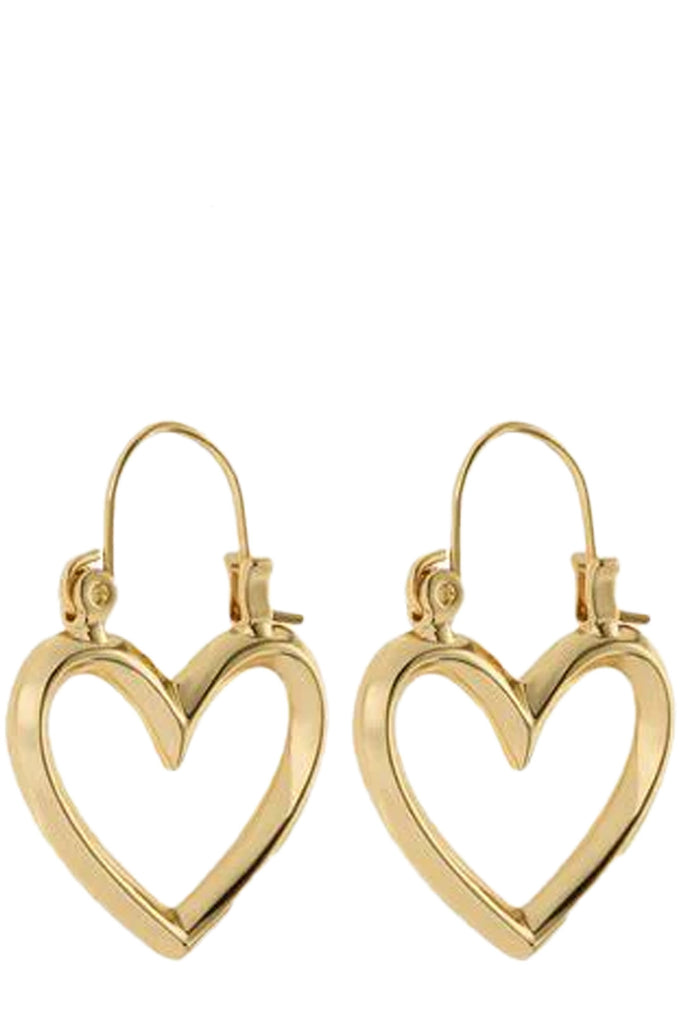 The mini Heartbreaker hoop earrings in gold colour from the brand LUV AJ