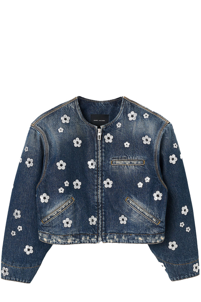 Sequin Daisy Cropped Jacket