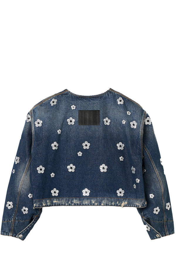 Sequin Daisy Cropped Jacket