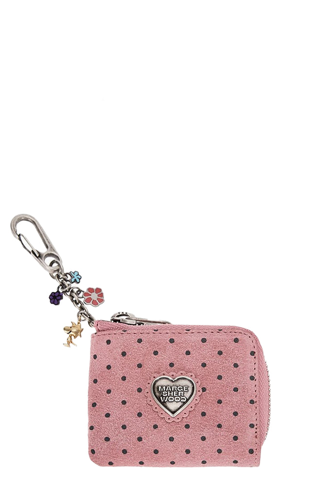 Margesherwood X Peanuts Heart Lace Mini Suede Zipper Wallet