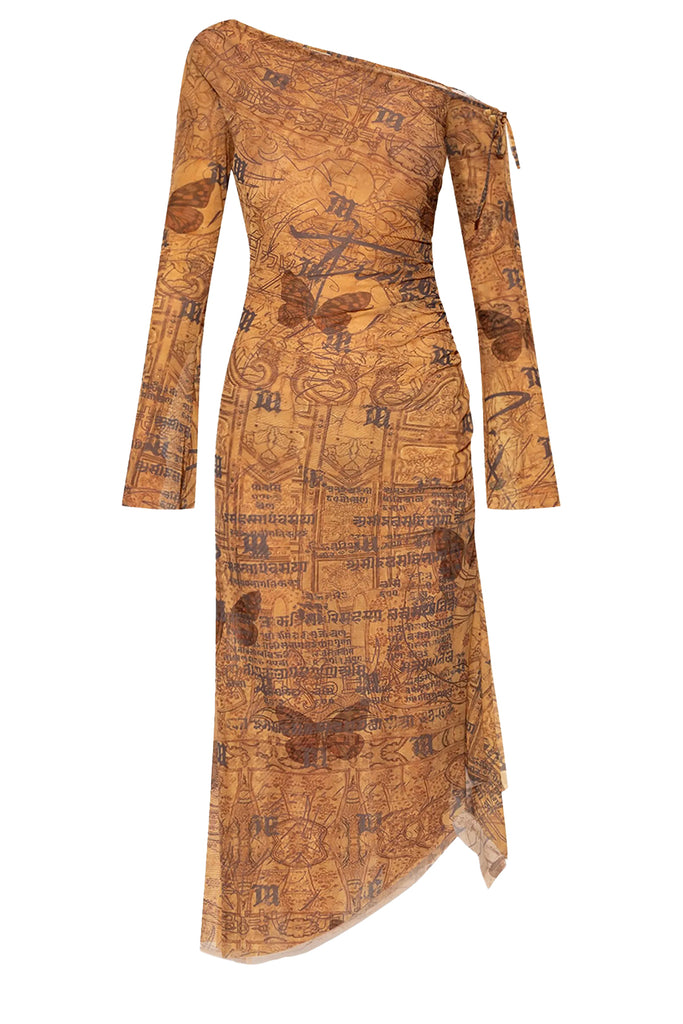 Goa Mesh Dropped Shoulder Midi Dress