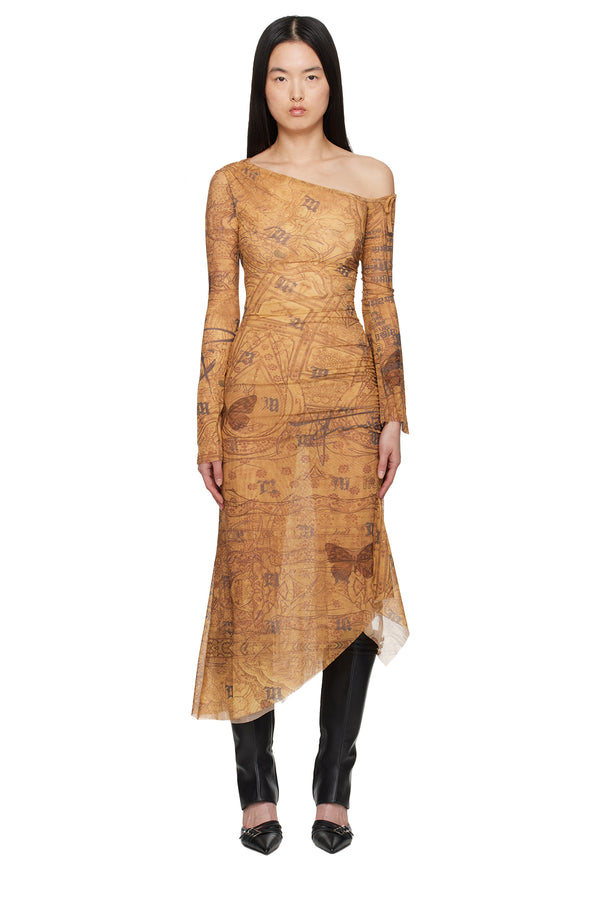 Goa Mesh Dropped Shoulder Midi Dress