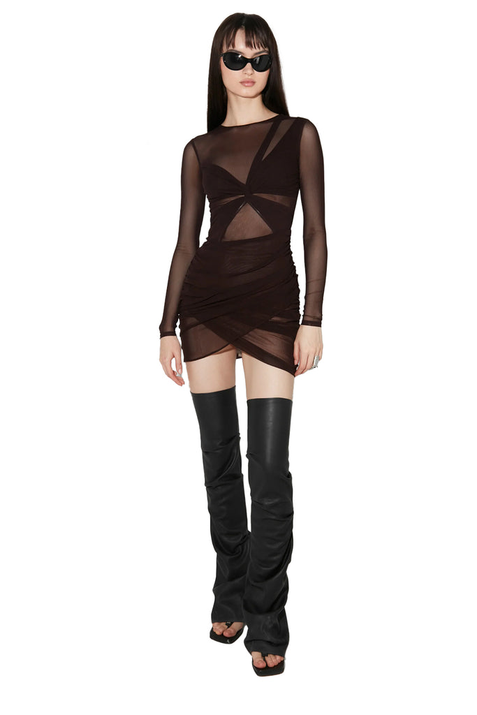 Wrapped Long Sleeve Mini Dress
