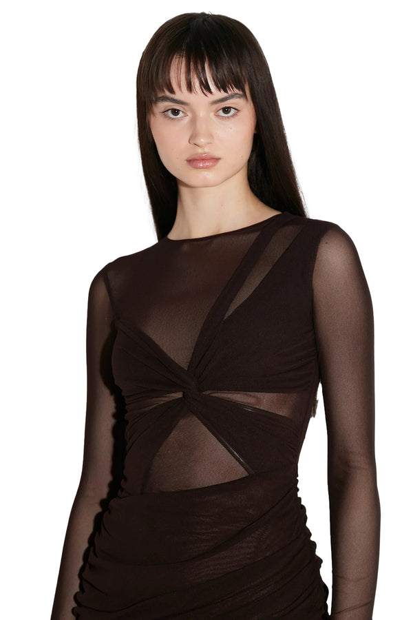 Wrapped Long Sleeve Mini Dress