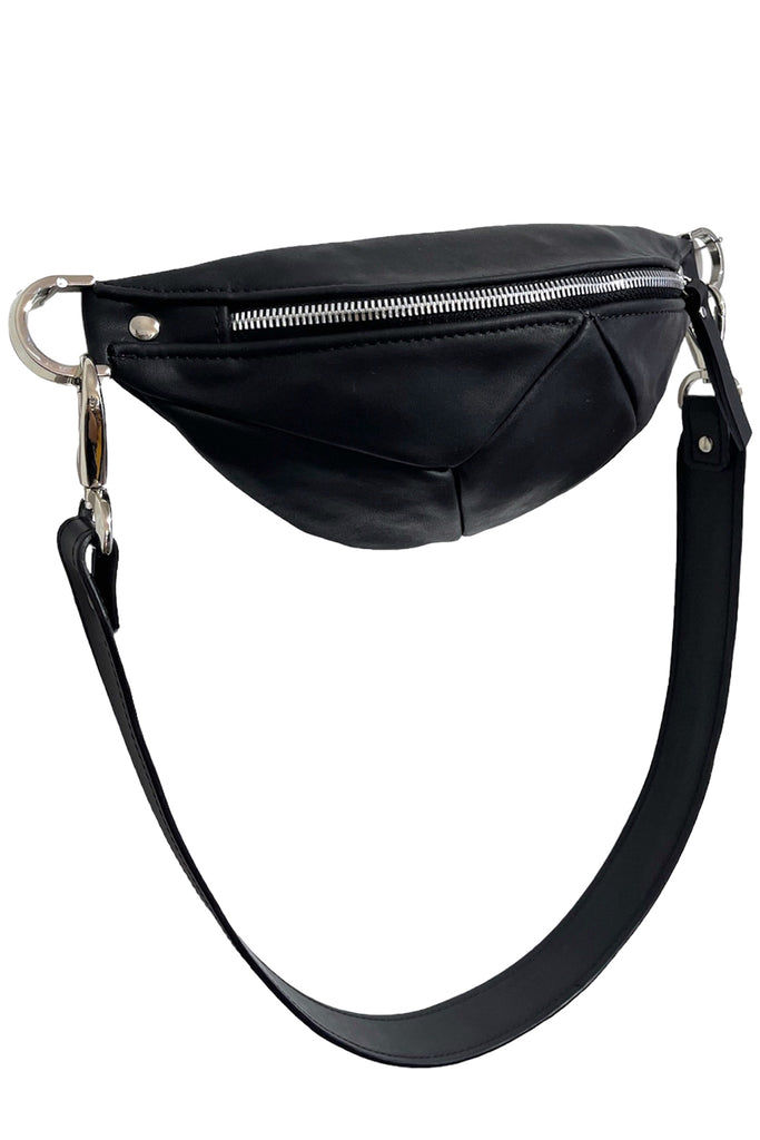 The panelled cross-body bag in black colour from the brand NASHA