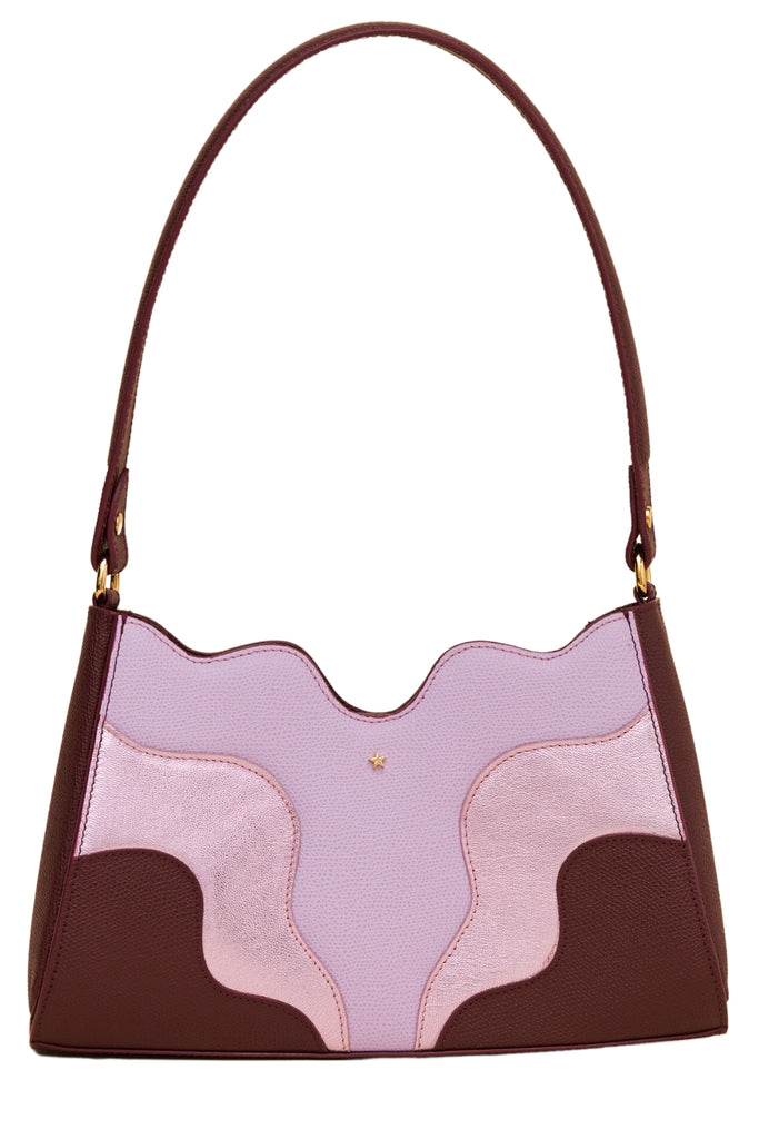 The mini wave bag in burgundy color from the brand NINI