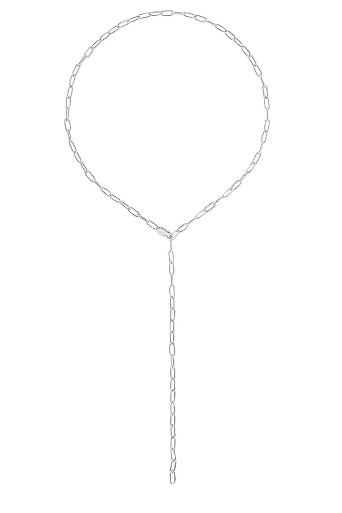 Paper Clip Y-Necklace Silver