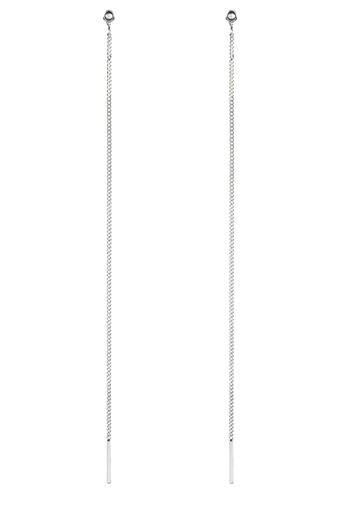 Pin Up Threader Chain Earrings Silver