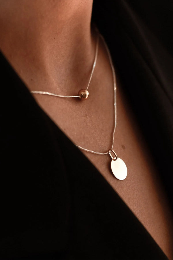 Plate Necklace Silver