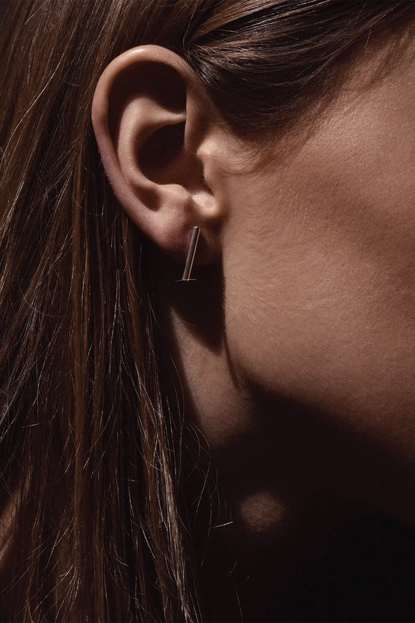 Short Pipe Earrings Silver