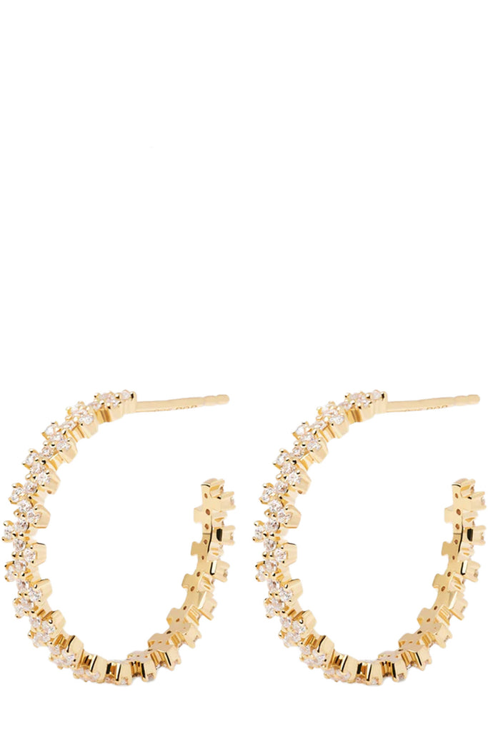 The Crown earrings in gold and clear colours from the brand P D PAOLA