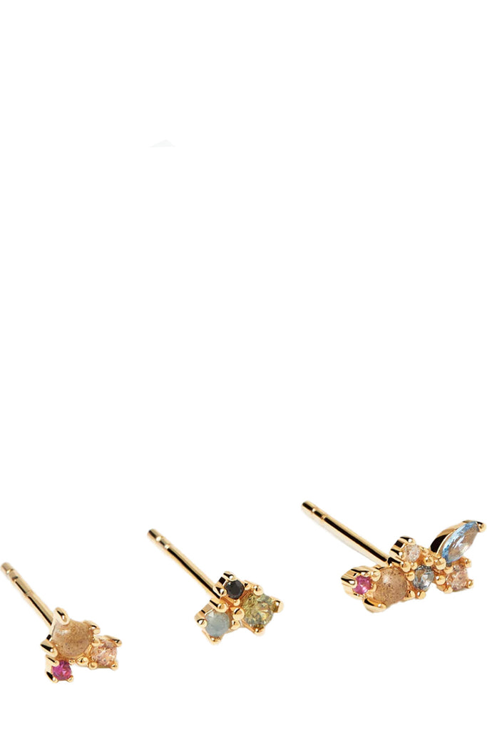 The La Palette earrings set in gold and multicolor from the brand P D PAOLA