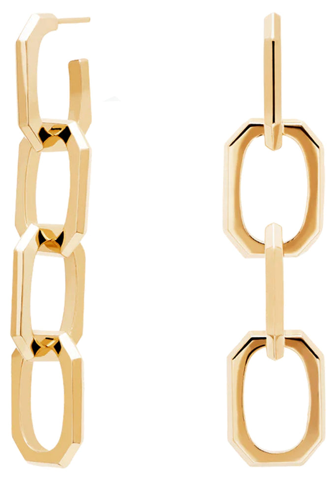 The signature chain earrings in gold colour from the brand P D PAOLA
