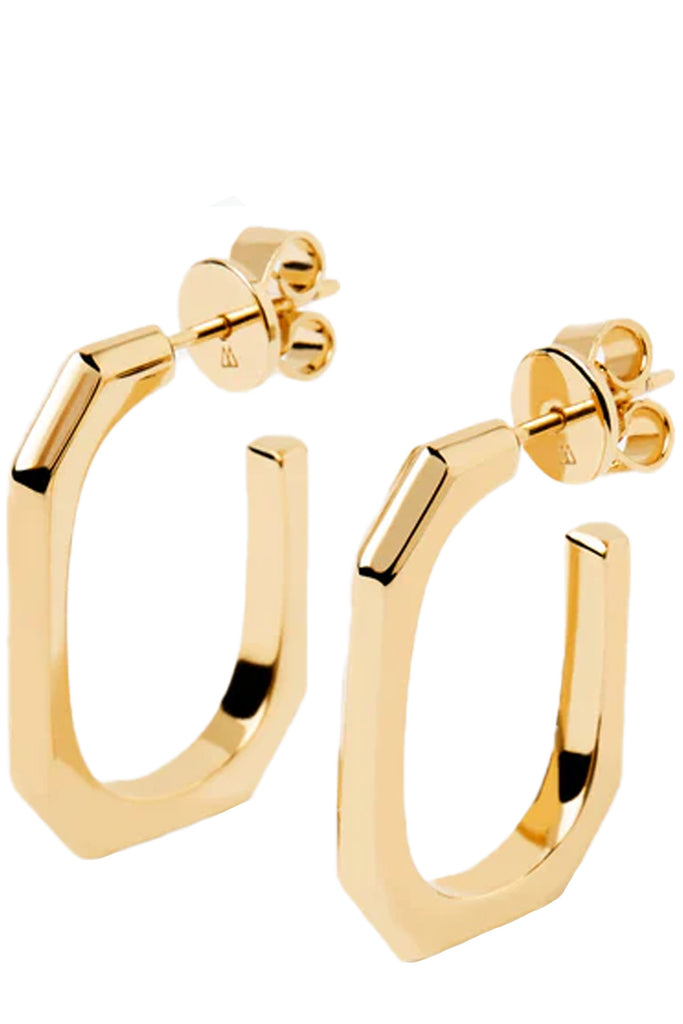 The signature link earrings in gold colour from the brand P D PAOLA