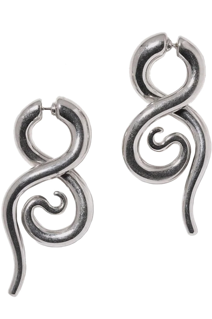 The Boa small earrings in silver colour from the brand PANCONESI