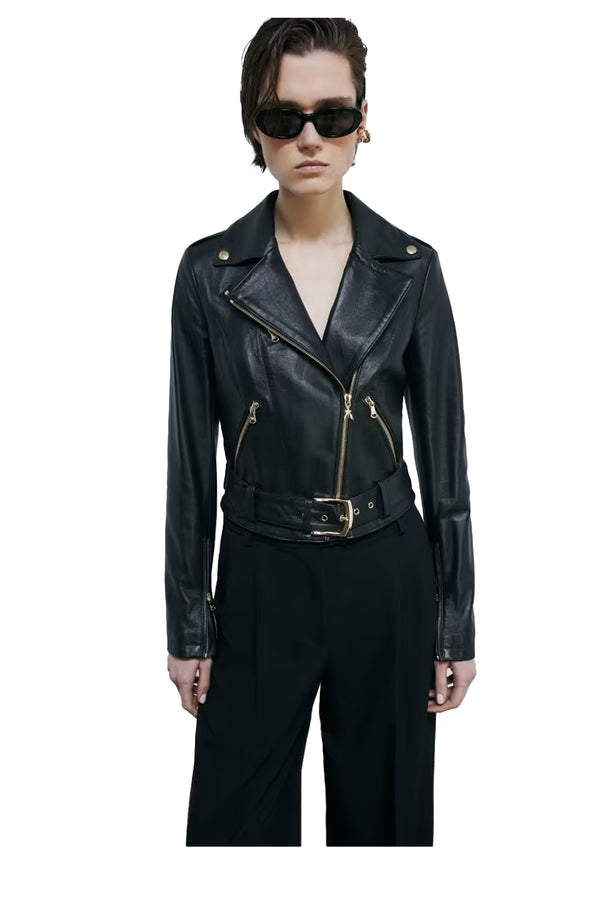 Belted Biker Jacket