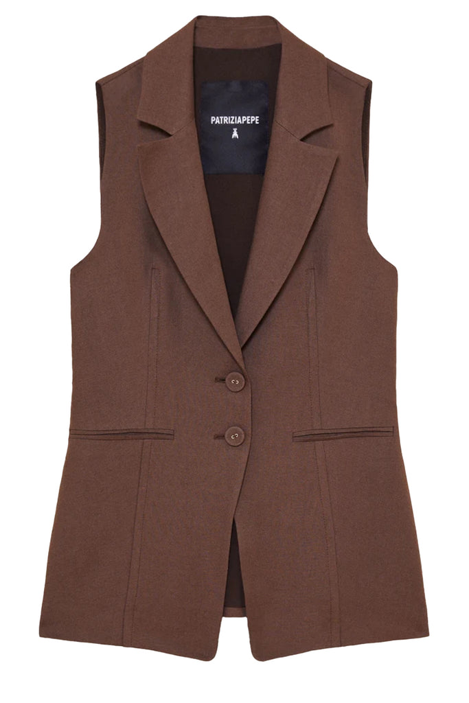 Linen Sleeveless Blazer