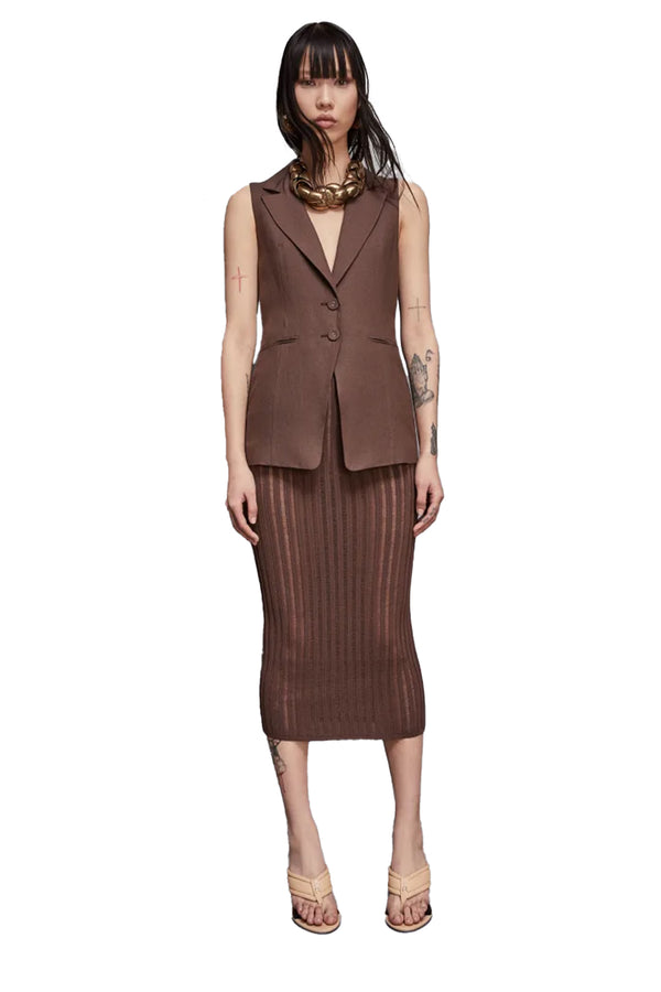 Linen Sleeveless Blazer