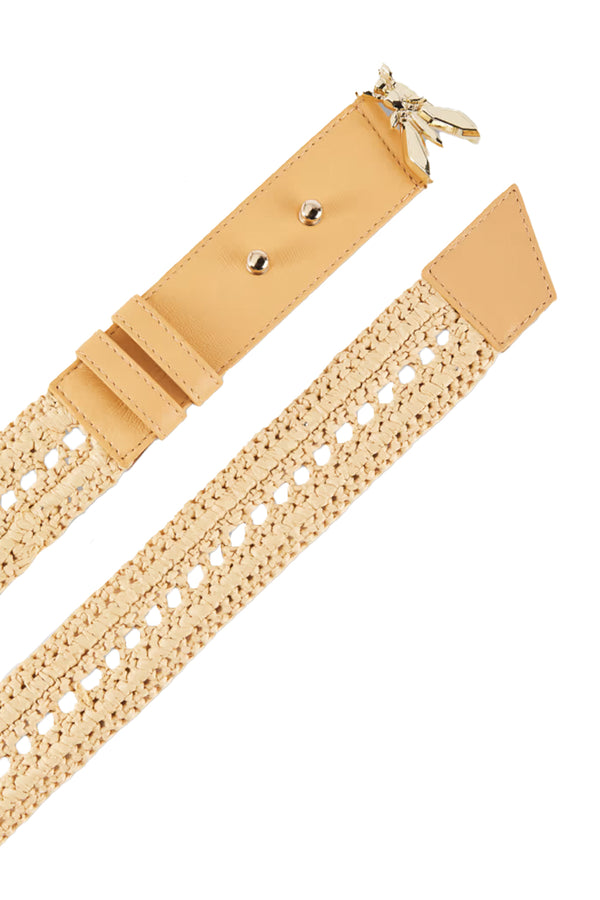 Logo-Detailed Natural Belt