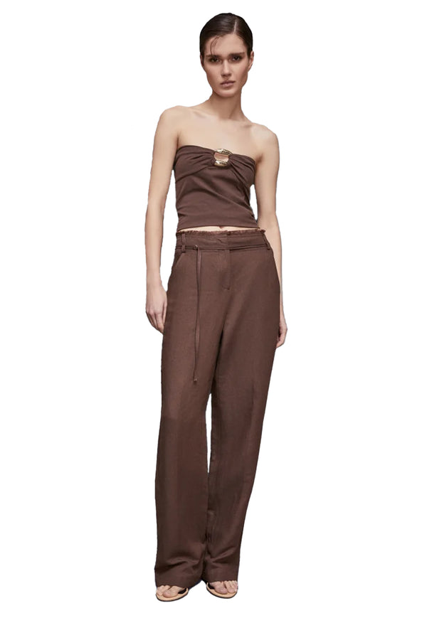Straight Crepe Pants